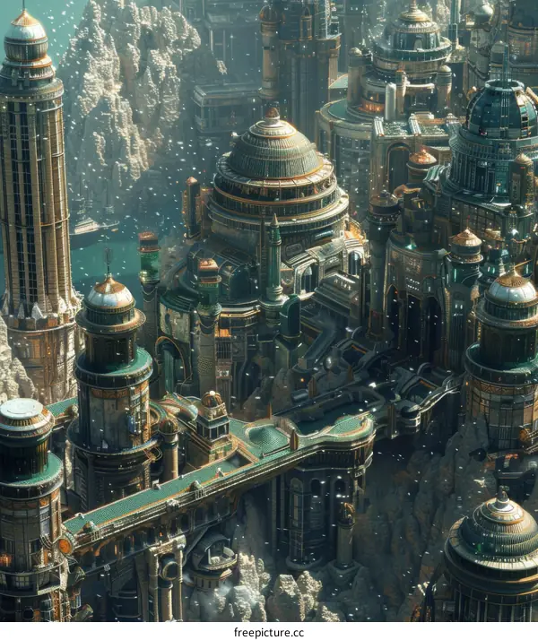 Aerial View of a Futuristic Cityscape