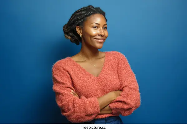 Confident African Woman Studio Portrait