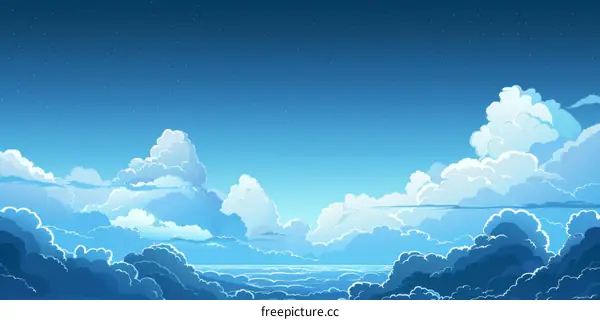 Stunning Blue Sky with Fluffy Clouds