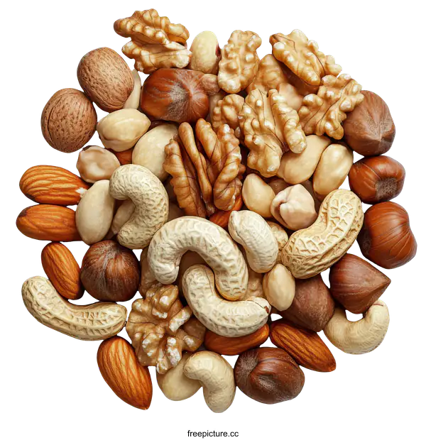 [Transparent Background PNG]Assorted Nuts Close Up