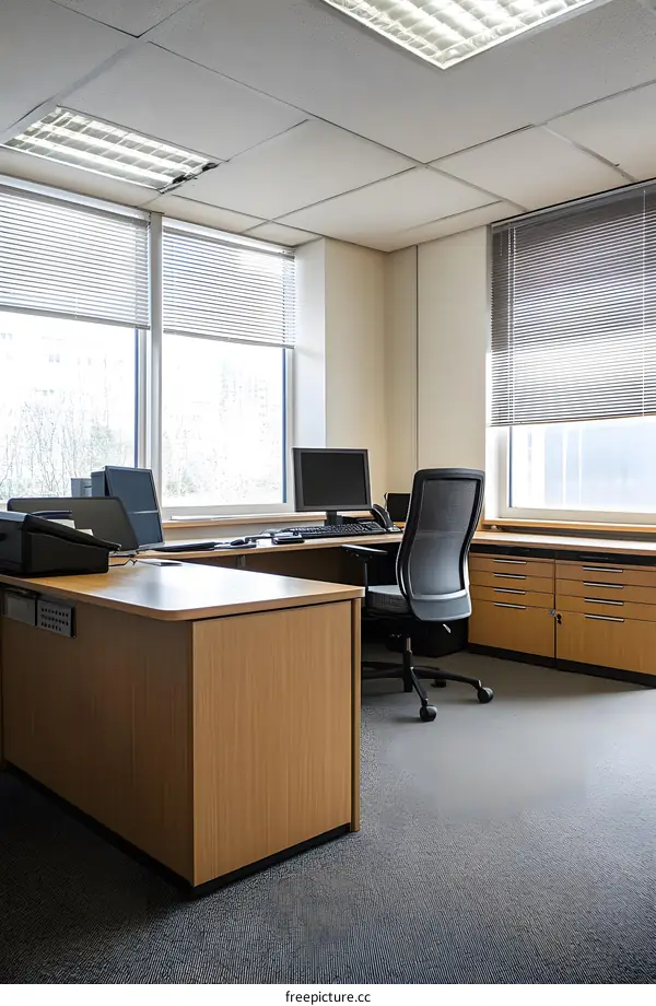 Modern Office Interior Design With Desk And Chair