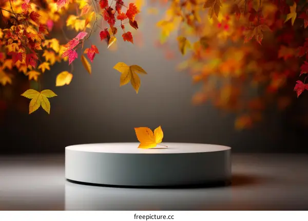 Autumn Leaves on a Minimalist Display