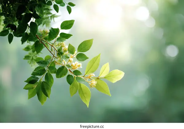 Fresh Green Leaves in Natures Embrace