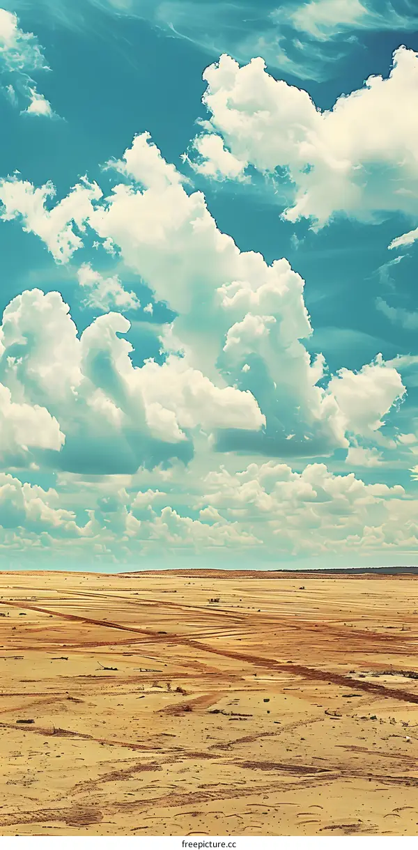 Cloudy Sky Over a Dry, Expansive Field