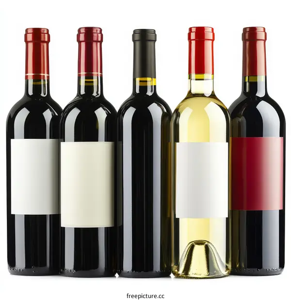 Wine Bottles with Blank Labels