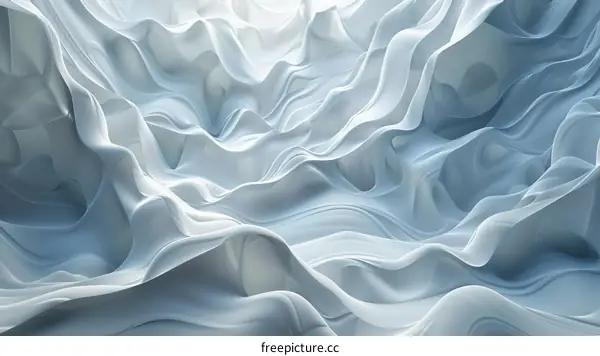 Minimal Abstract 3D White and Blue Landscape
