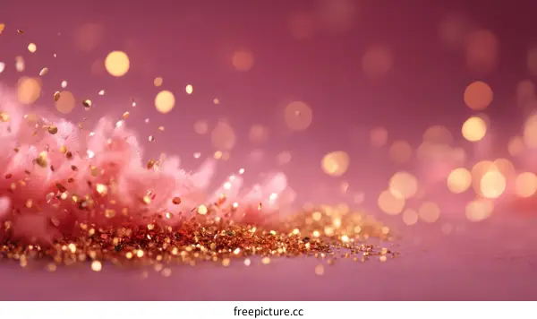 Pink and Gold Glitter Festive Background