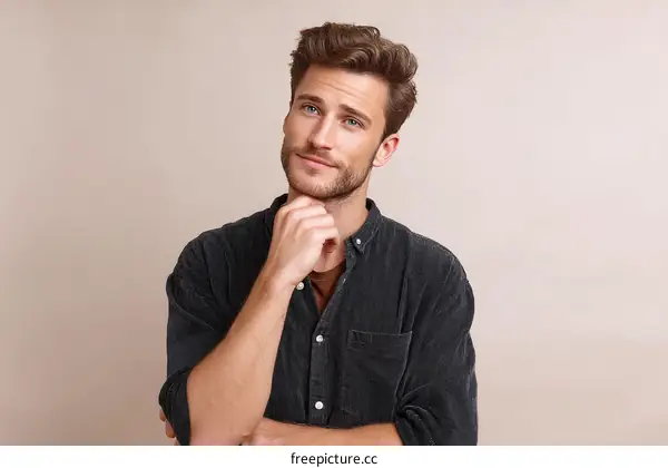 Thoughtful Caucasian Male Portrait