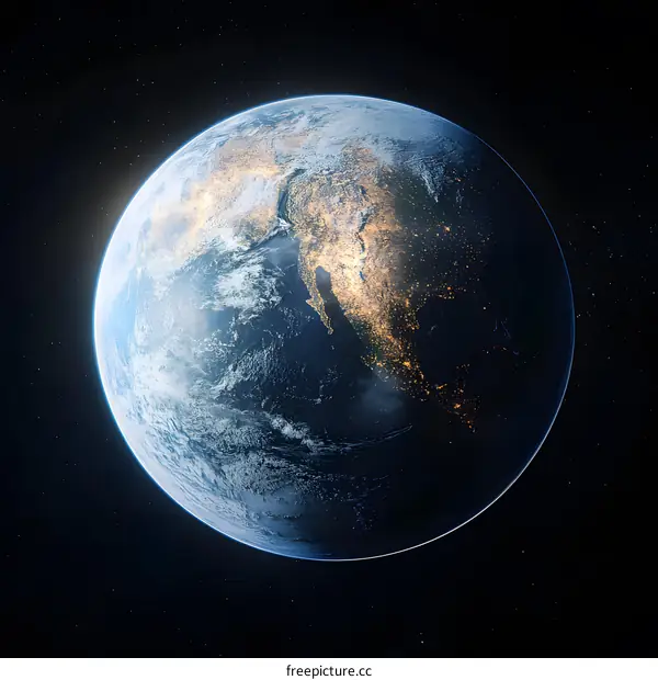 Earth Planet Night Sky Space