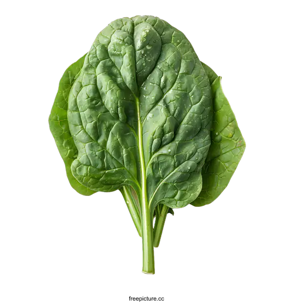 [Transparent Background PNG]Fresh Green Spinach Leaves on White Background