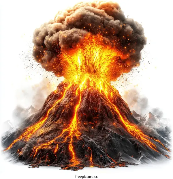 Erupting Volcano Natural Disaster Image