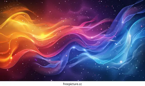 Cosmic Fire: A Colorful Nebula