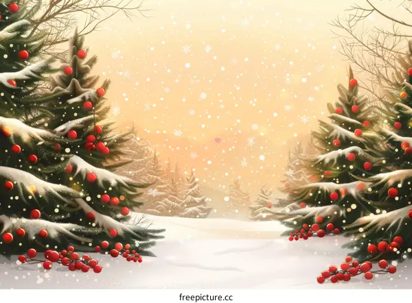 Snowy Christmas Landscape
