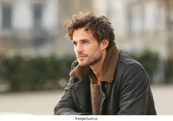 Stylish Caucasian Man Outdoors