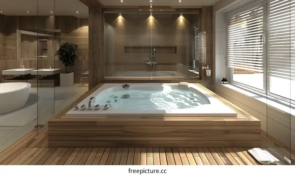 Wooden bathtub