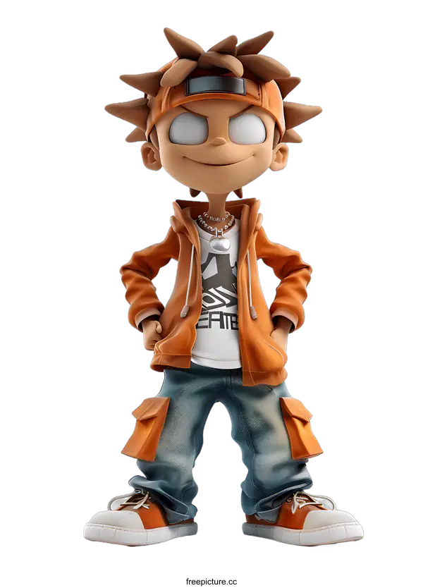 [Transparent Background PNG]Cool Cartoon Boy Character