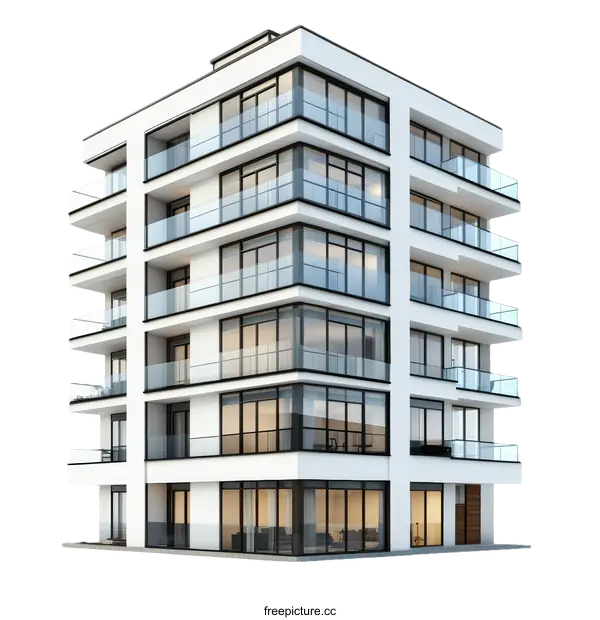 [Transparent Background PNG]Modern Apartment Building Architecture Design