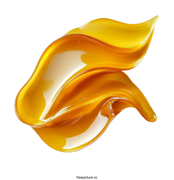 [Transparent Background PNG]Golden Liquid Texture Flowing Abstract Design