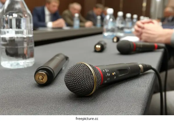 Conference Meeting with microphones