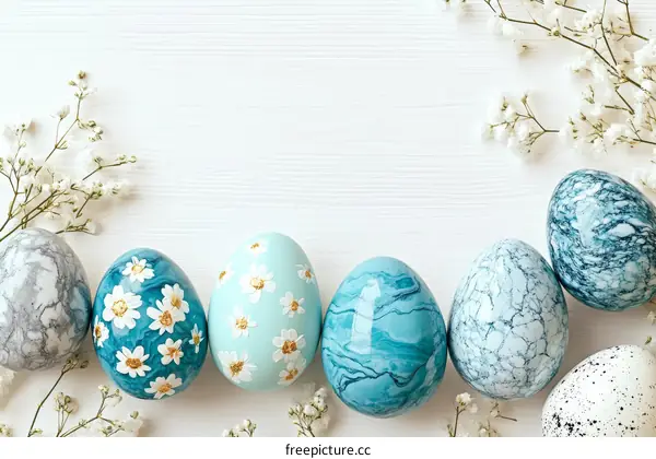 Easter Eggs Decorated with Flowers