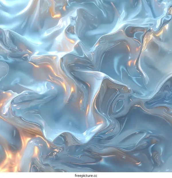 Blue and White Abstract Liquid Swirls