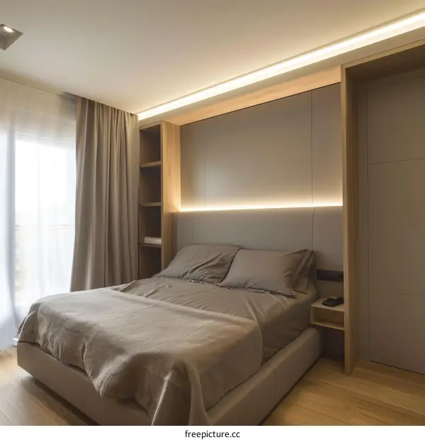 Modern minimalist bedroom interior design