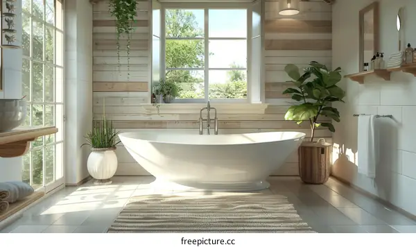 Rustic Farmhouse Style Bathroom Illustration