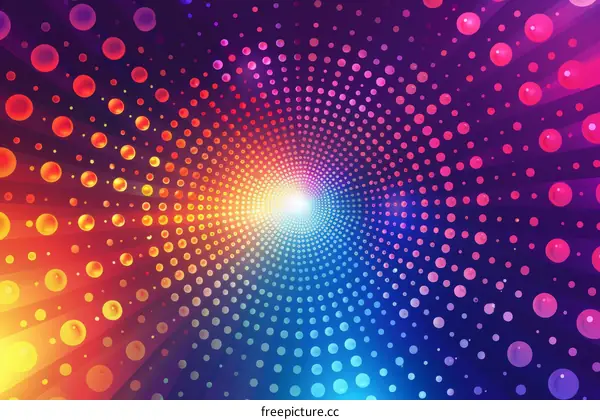 Colorful Glowing Spiral of Dots