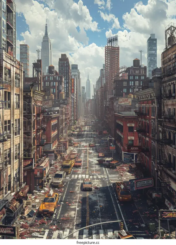 Post-Apocalyptic New York City Street Scene