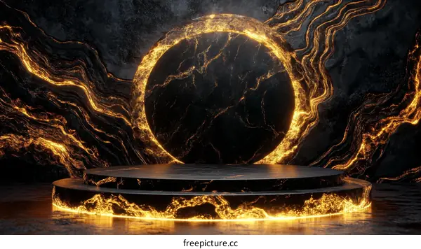 Abstract Dark Marble Podium Display