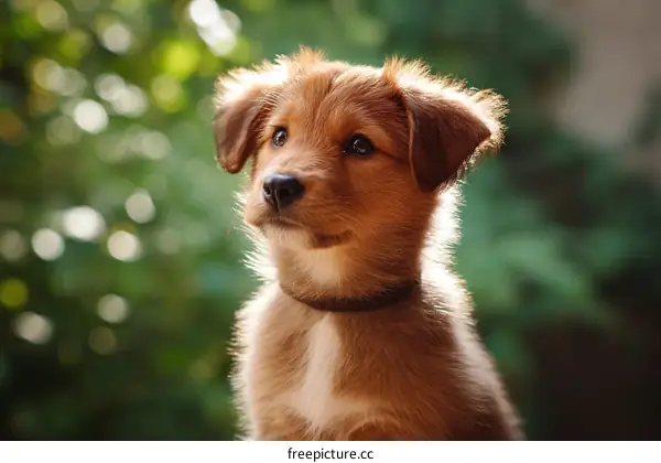 Adorable Puppy Portrait Outdoors