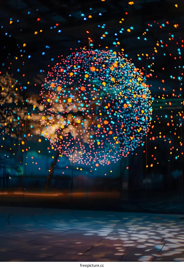 Colorful Lights In The Night Sky