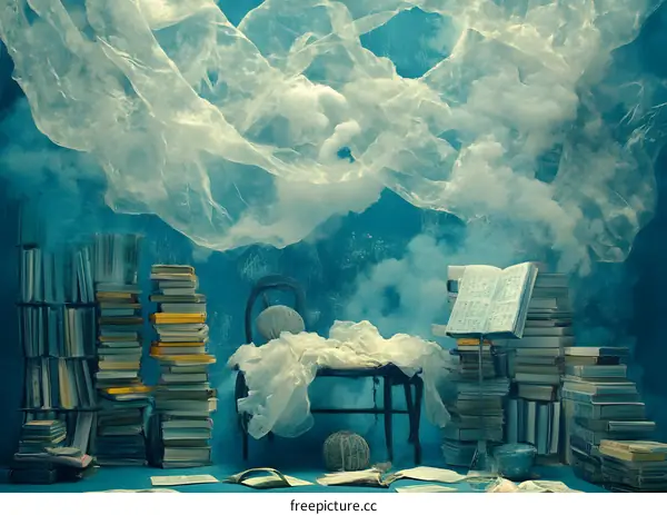 Dreamy Book Stack  Abstract Art