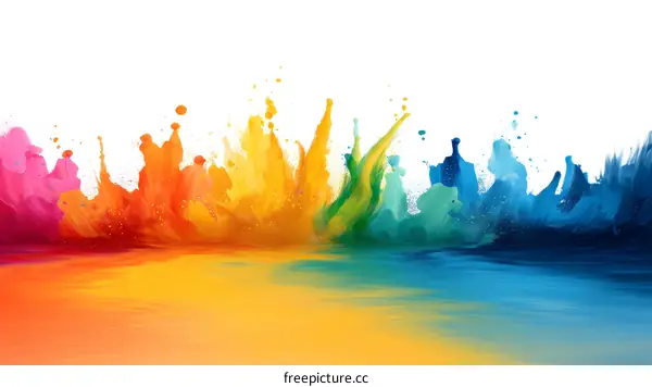 Colorful Paint Splatter Abstract Art