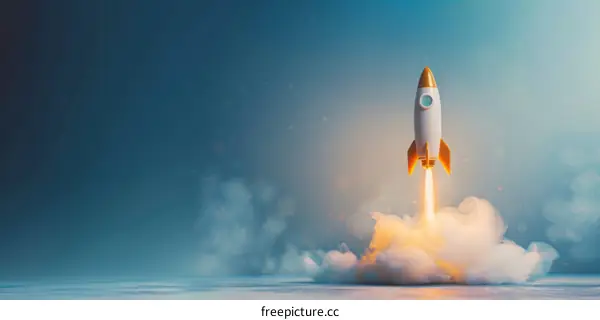 Rocket Launch into Starry Space