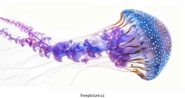 Stunning Blue and Purple Jellyfish in the Ocean