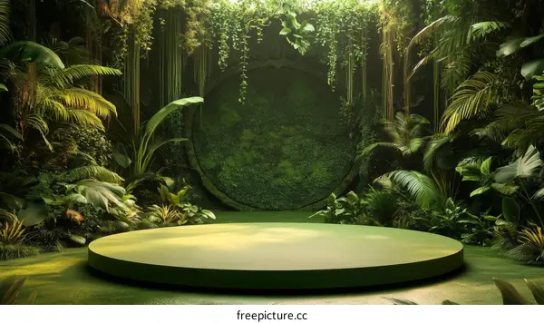 Tropical Jungle Scene Display Pod