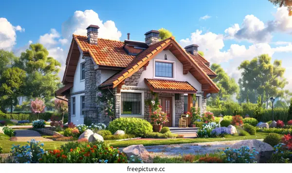 European-style Cottage with a Private Garden