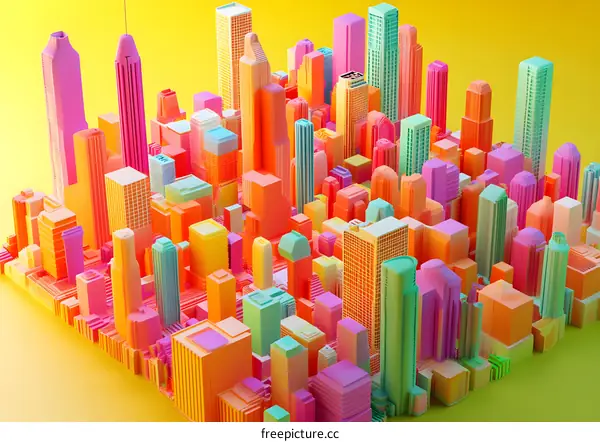 Abstract Colorful Cityscape Illustration