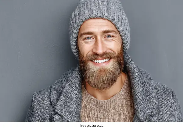 Smiling Man in Winter Wear