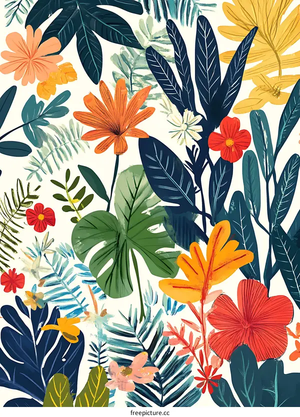 Tropical Floral Pattern Illustration