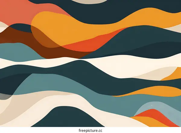 Abstract Wavy Background with Layers of Color