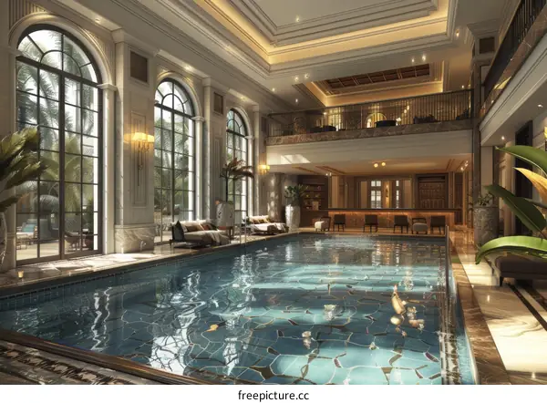 Luxurious Indoor Swimming Pool in a Grand Mansion