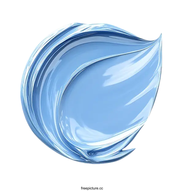 [Transparent Background PNG]Abstract Light Blue Liquid Paint Splash Illustration