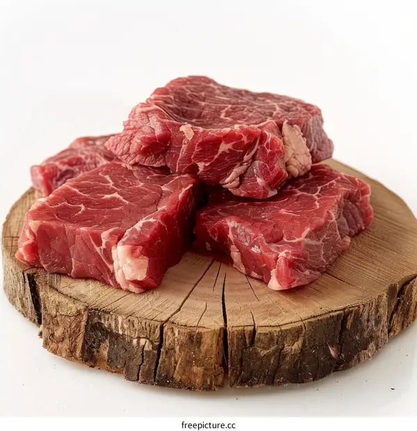 Beef Tenderloin Steaks on a Cutting Board