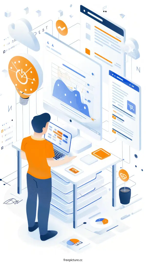 A man analyzing data in front of a computer