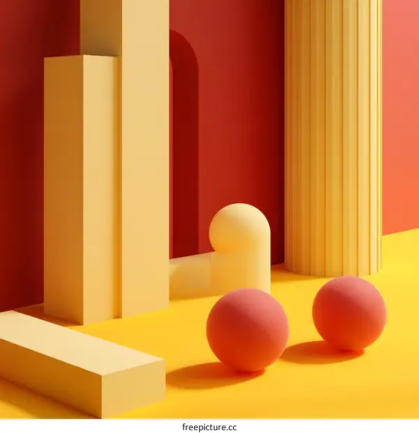 Abstract Minimalist 3D Rendering of Geometric Shapes