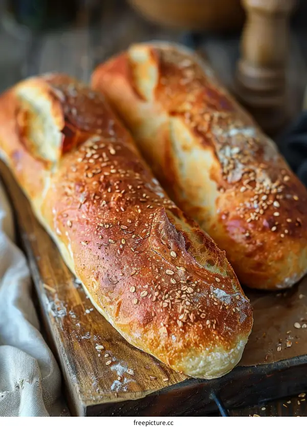 Artisan Loaves of Sesame Seed Bread