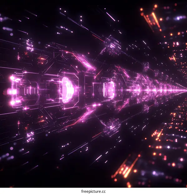 Abstract Futuristic Technology Corridor