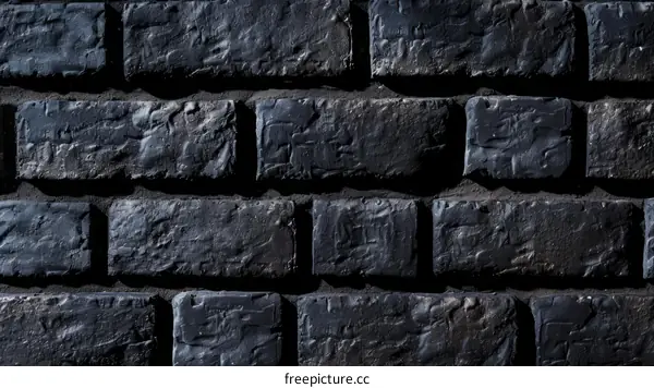 Black brick wall texture background